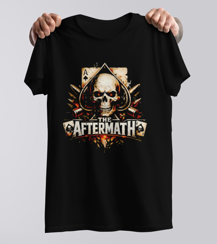 The Aftermath Skull Ace Of Spades Playing Card Bullet Explosion T-Shirt