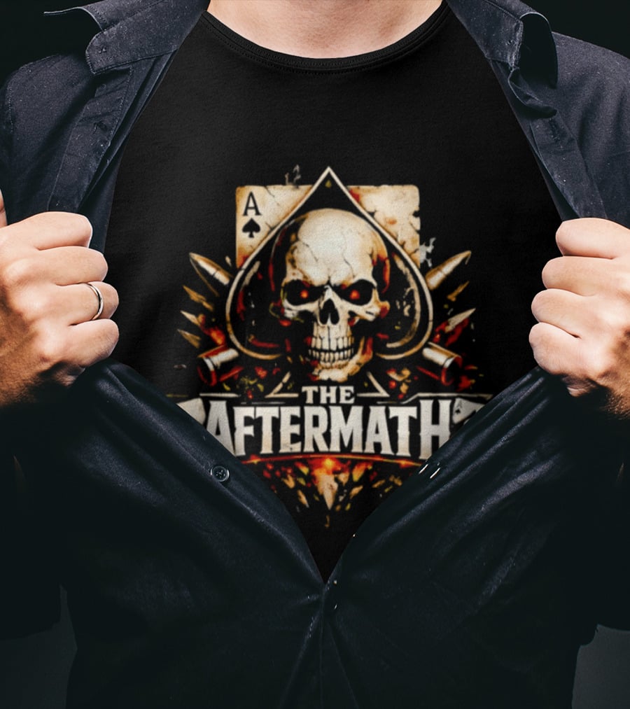 The Aftermath Skull Ace Of Spades Playing Card Bullet Explosion T-Shirt
