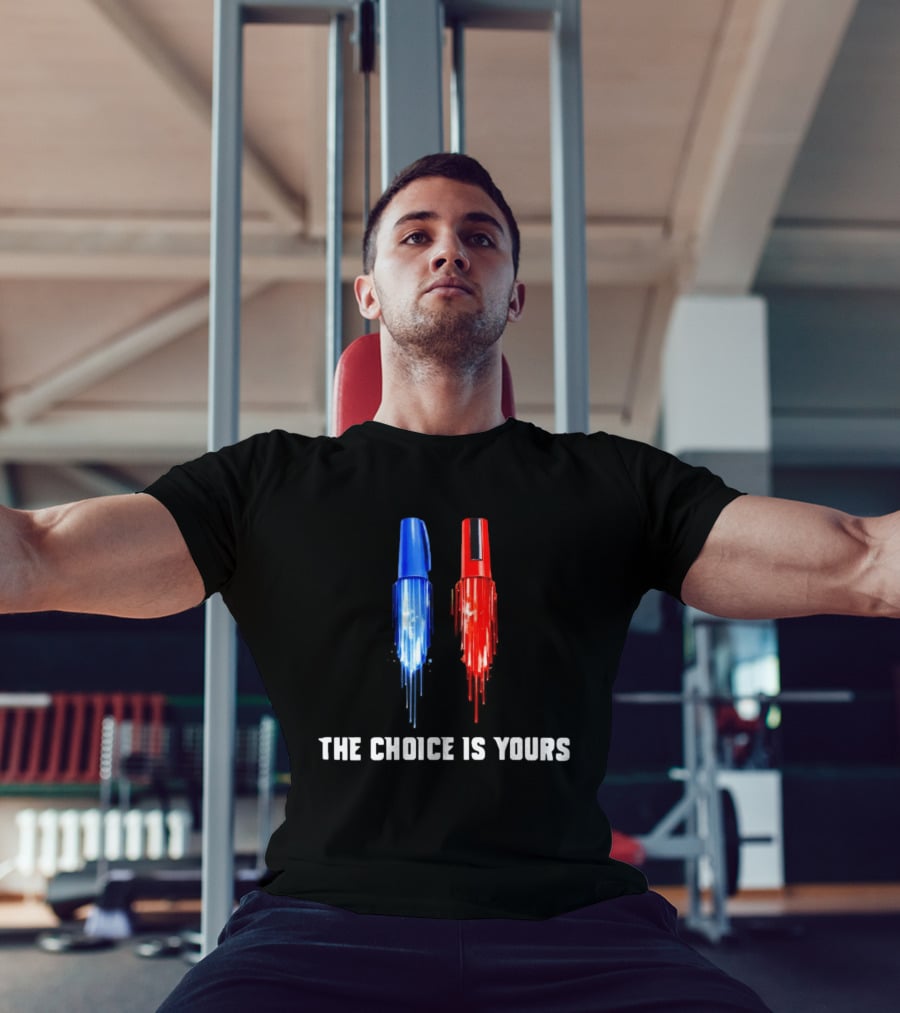 The Choice Is Yours Red And Blue Marker Art Duel T-Shirt
