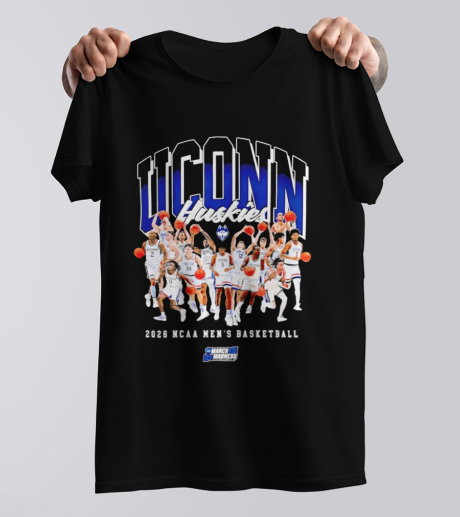 UConn Huskies 2026 NCAA Men's Basketball Team Champions Collage T-Shirt