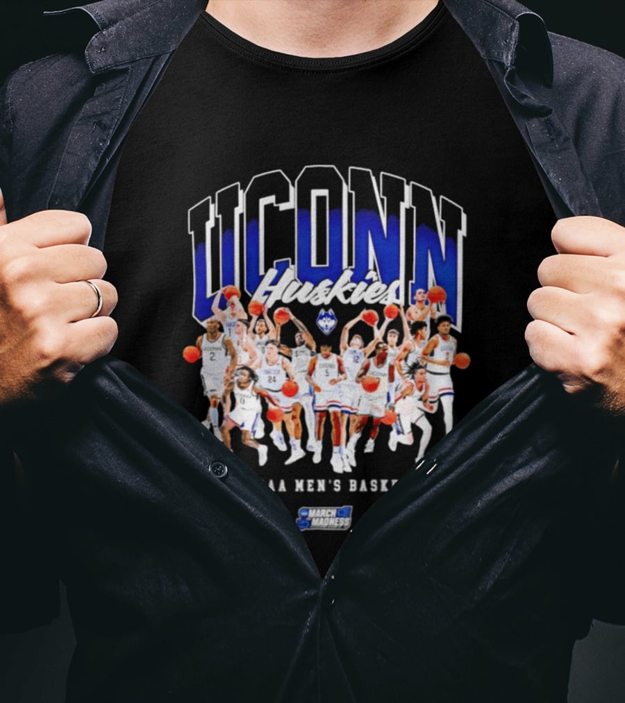 UConn Huskies 2026 NCAA Men's Basketball Team Champions Collage T-Shirt