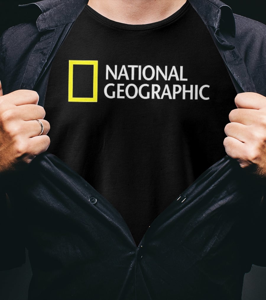 Unnational Geographic Parody Text With Yellow Rectangle T-Shirt