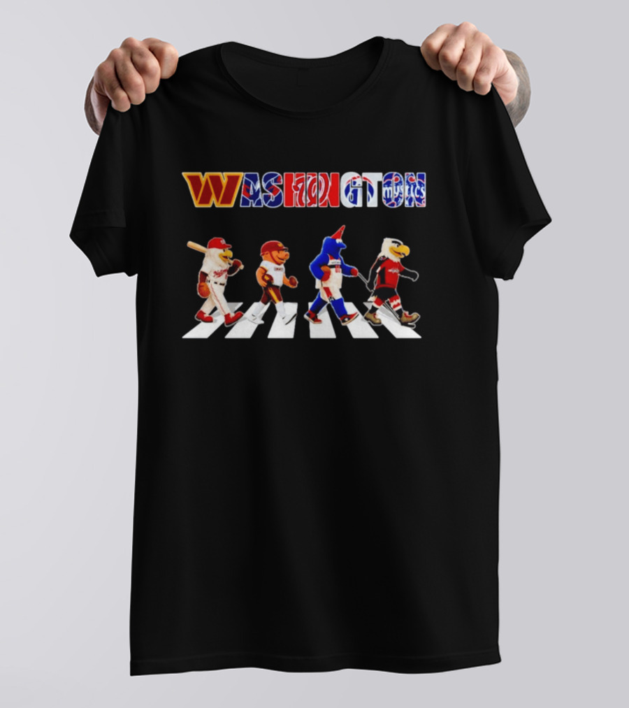 Washington Sports Mascots Walking Skyline 2026 T-Shirt