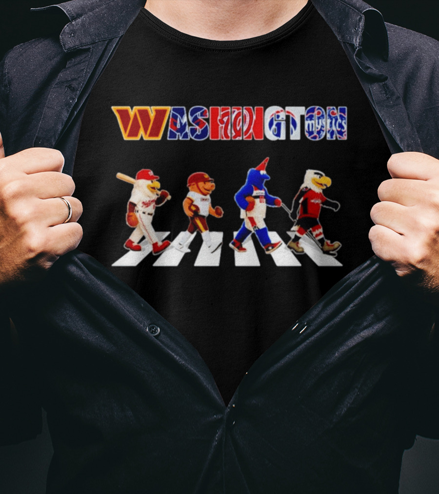 Washington Sports Mascots Walking Skyline 2026 T-Shirt