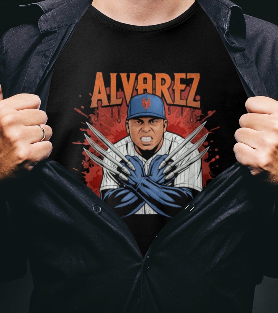 Alvarez Wolverine Claws New York Mets Baseball T-Shirt