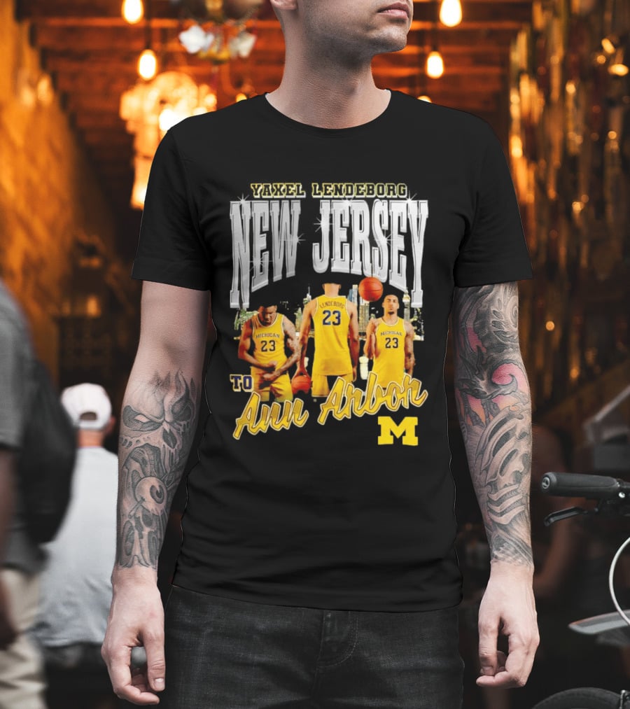Yaxel Lendeborg New Jersey To Ann Arbor Michigan Wolverines Basketball 90s Streetwear T-Shirt