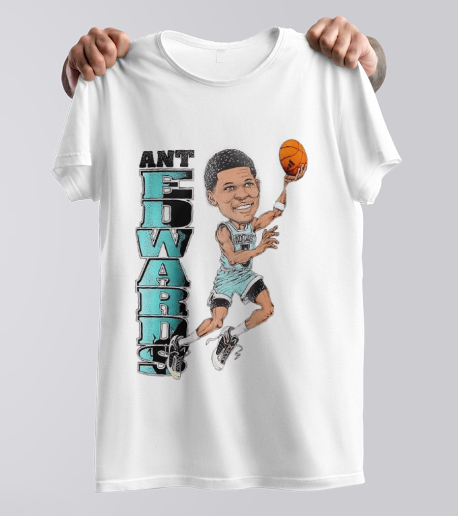 Anthony Edwards Cartoon Dunk Ant Edwards Basketball T-Shirt