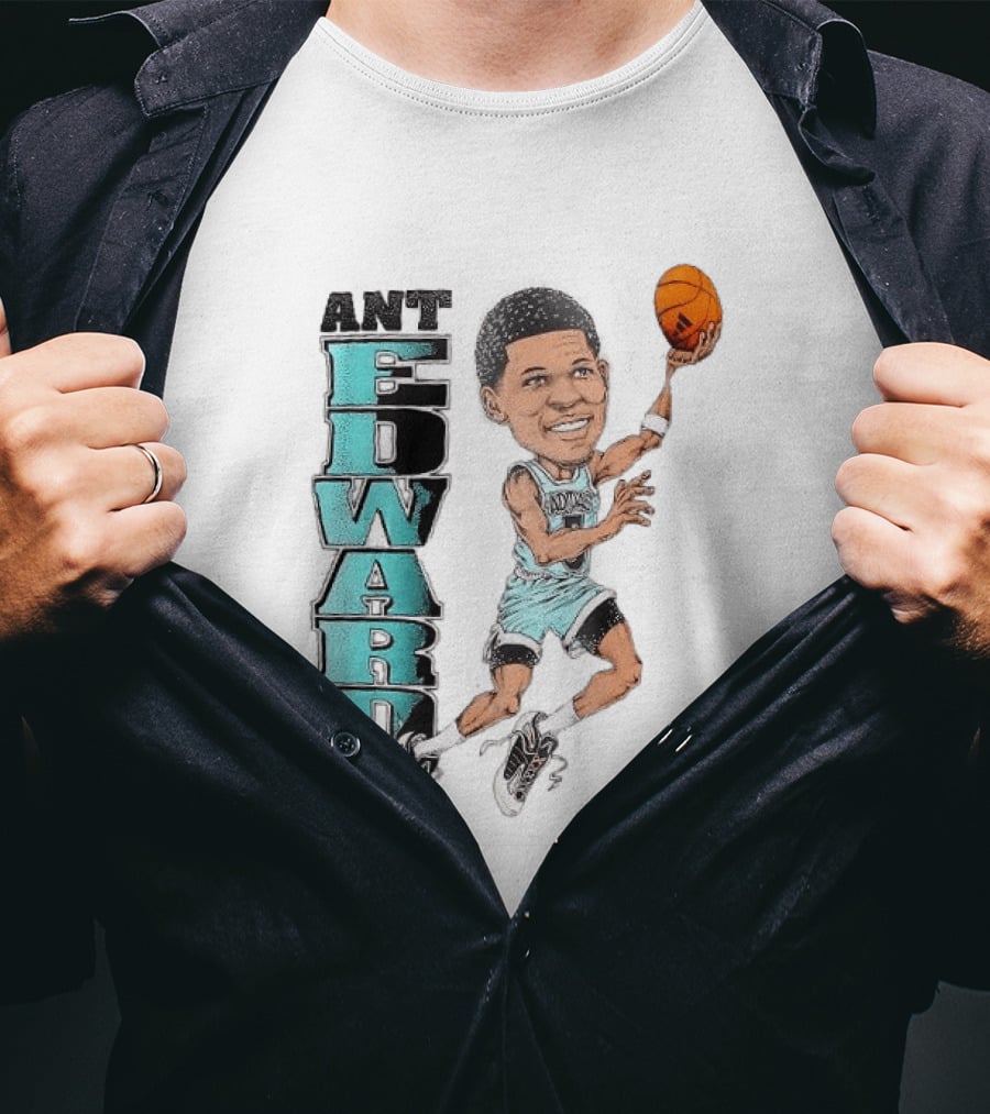 Anthony Edwards Cartoon Dunk Ant Edwards Basketball T-Shirt