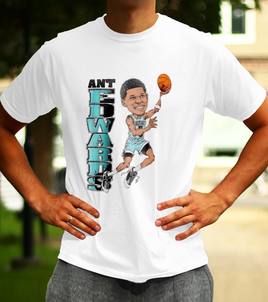 Anthony Edwards Cartoon Dunk Ant Edwards Basketball T-Shirt