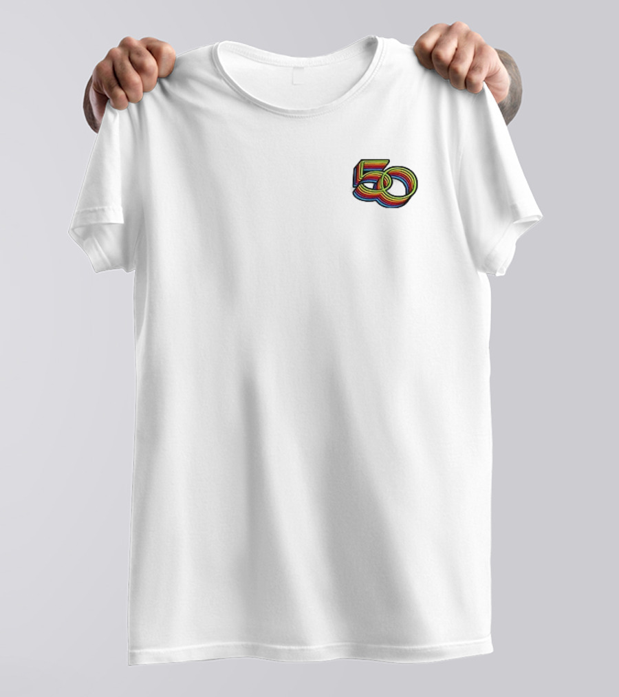 Apple 50 Years Thinking Different Rainbow Logo Celebration T-Shirt