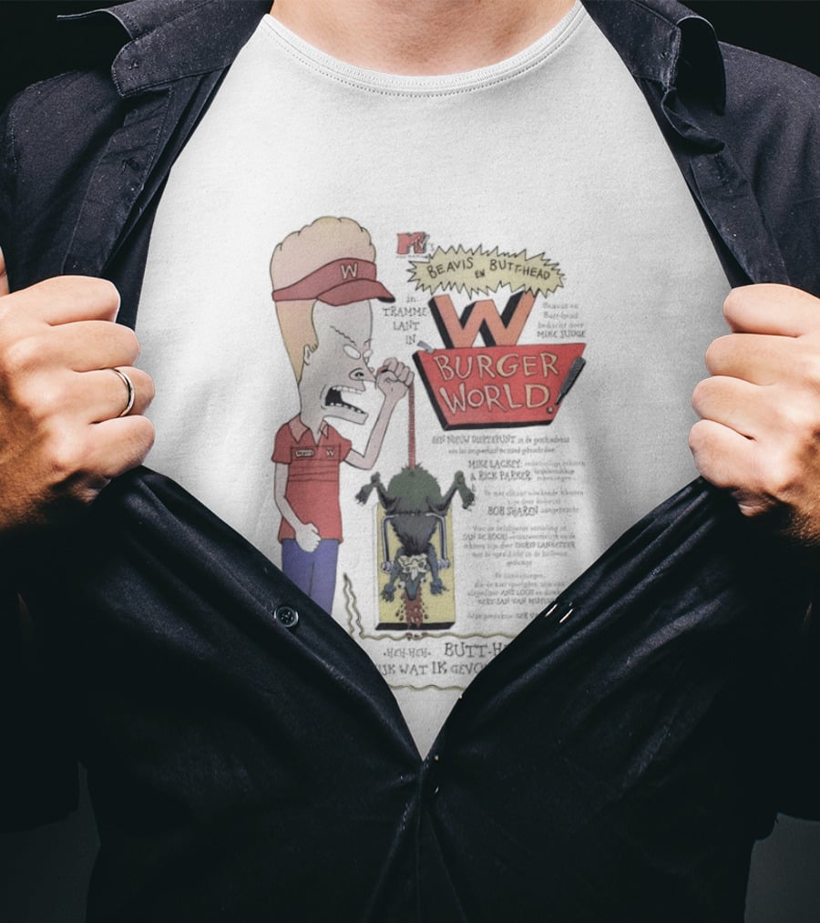 Beavis And Butt Head MTV Burger World Comedy Cartoon T-Shirt