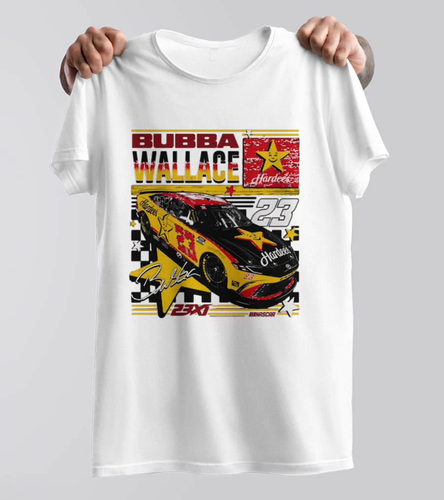 Bubba Wallace 23XI Racing Hardee's Car Number 23 Racing Team T-Shirt