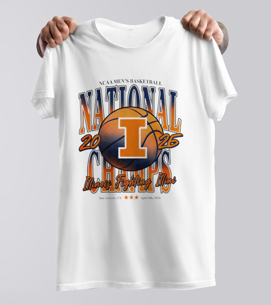 NCAA Men's Basketball National Champs 2026 Illinois Fighting Illini San Antonio April 6 T-Shirt