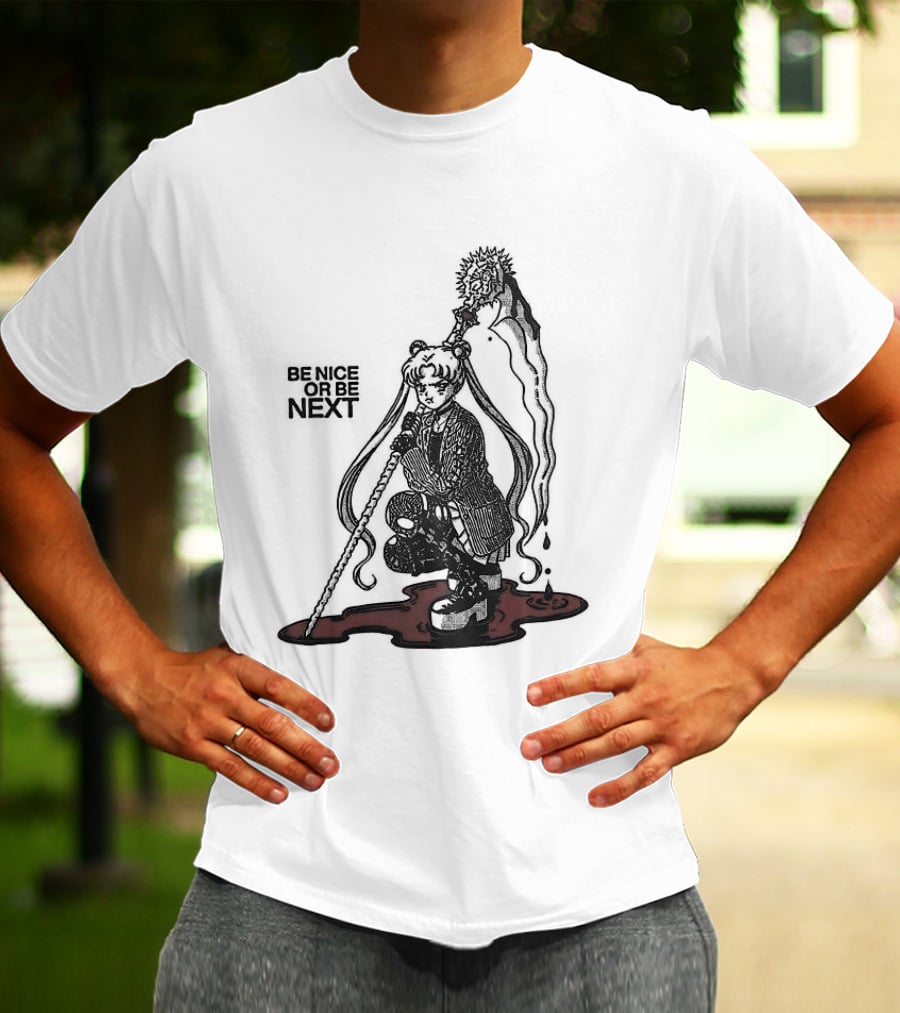 Sailor Moon Be Nice Or Be Next Dark Silhouette And Blood Pool T-Shirt