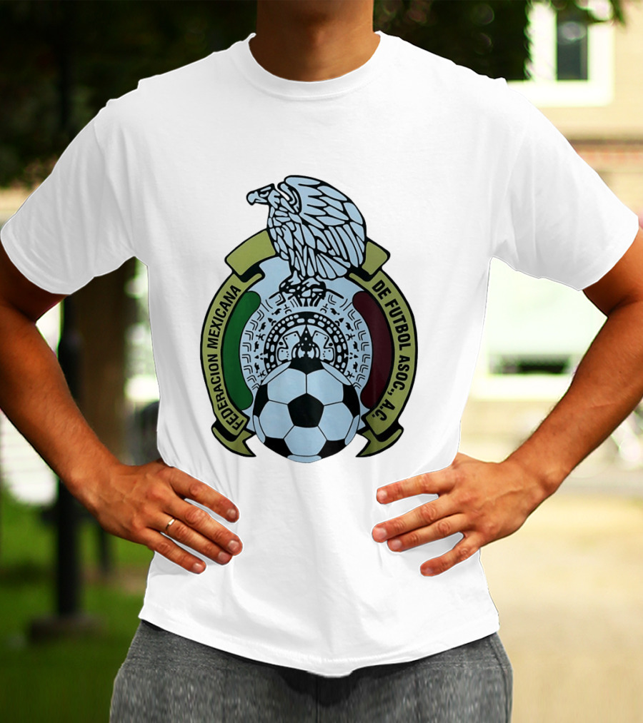 Federacion Mexicana De Futbol Asociacion AC Soccer Ball Emblem With Eagle And Aztec T-Shirt