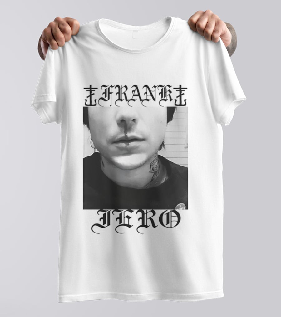 Frank Iero Nose Bleed Portrait Dark Gothic T-Shirt