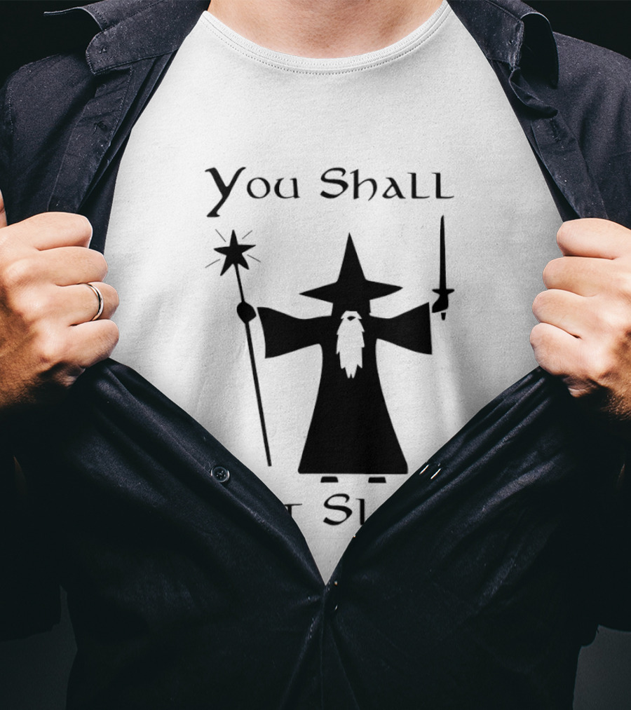 You Shall Not Sleep Wizard With Staff And Sword T-Shirt