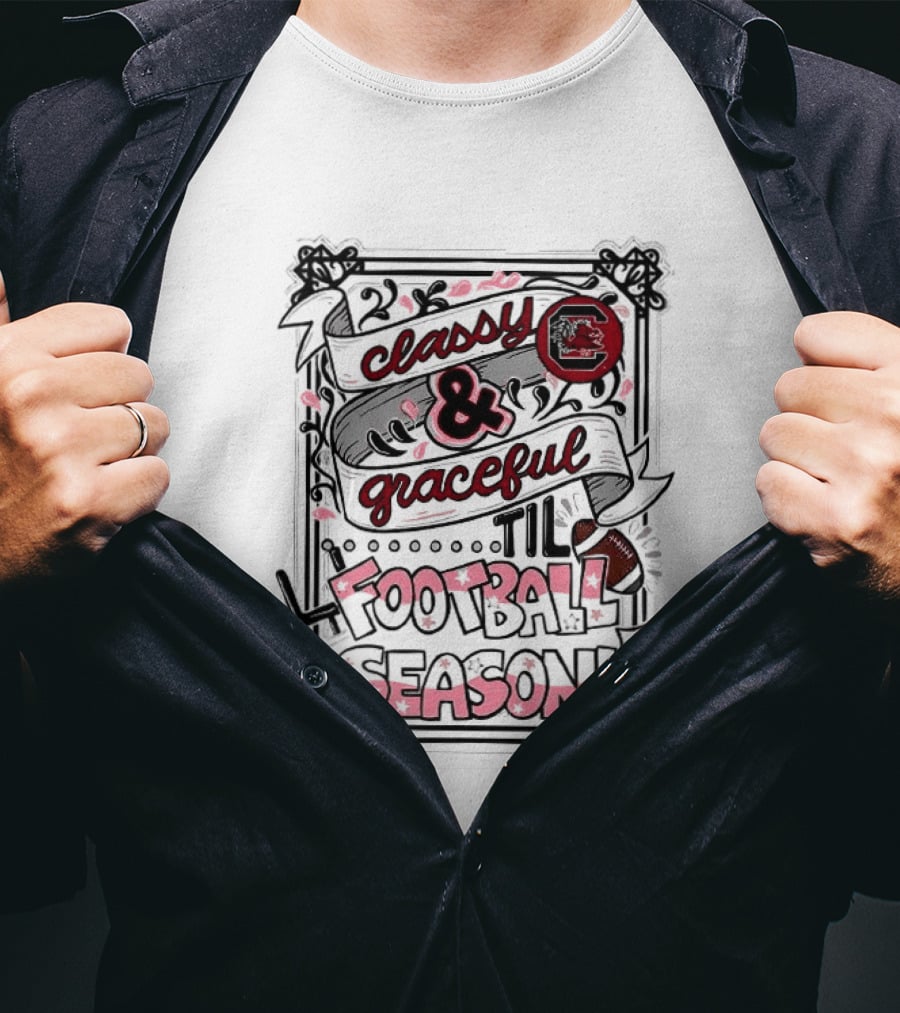 South Carolina Gamecocks Classy Graceful Garnet Football Season T-Shirt