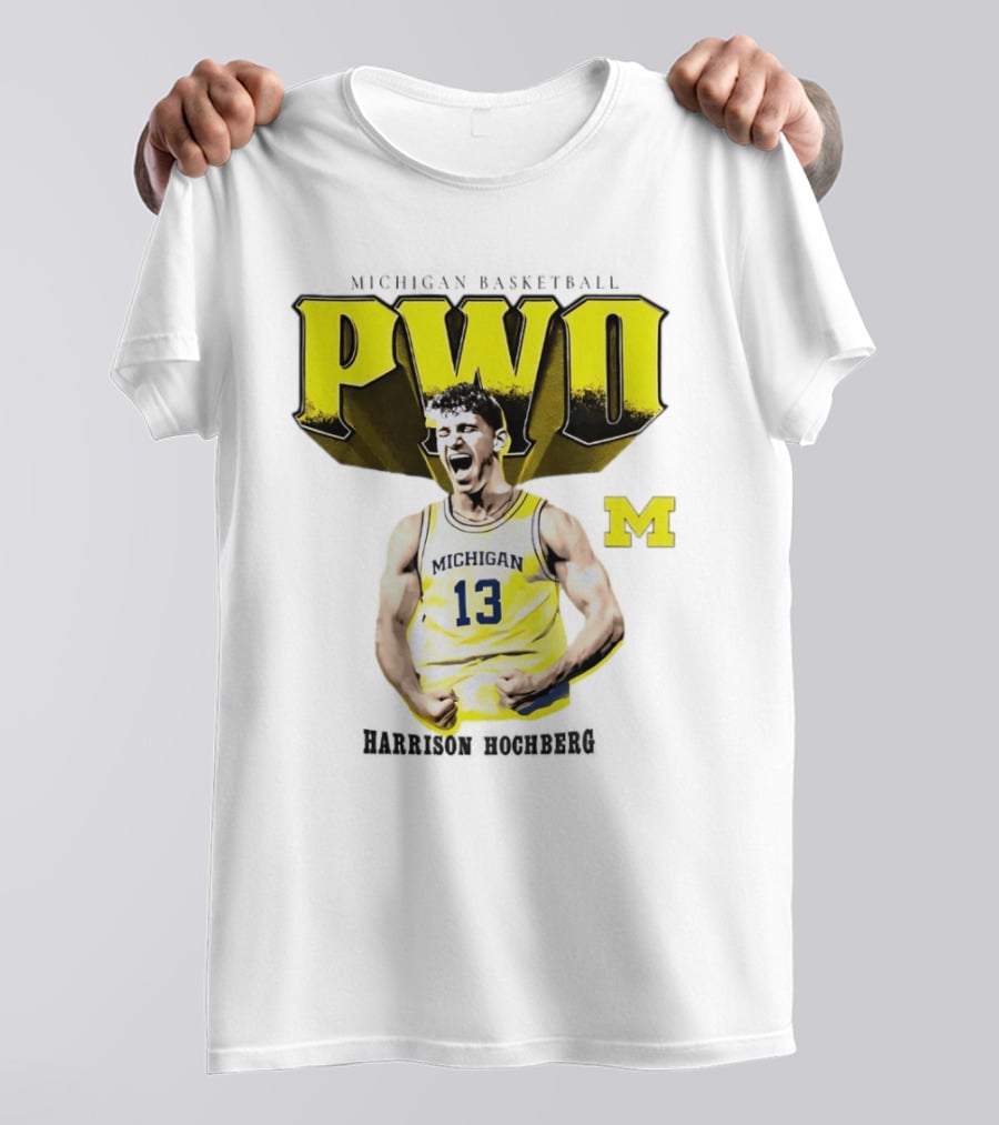 Michigan Wolverines Basketball PWO Harrison Hochberg 13 Jersey T-Shirt