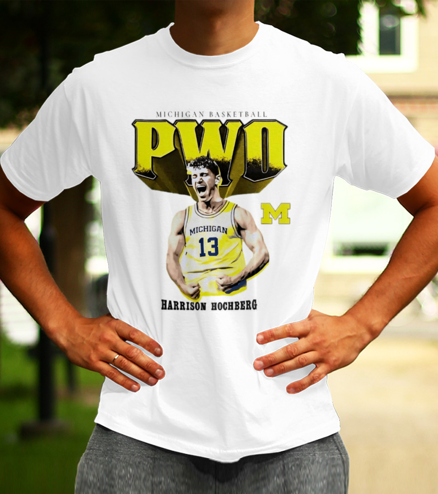 Michigan Wolverines Basketball PWO Harrison Hochberg 13 Jersey T-Shirt