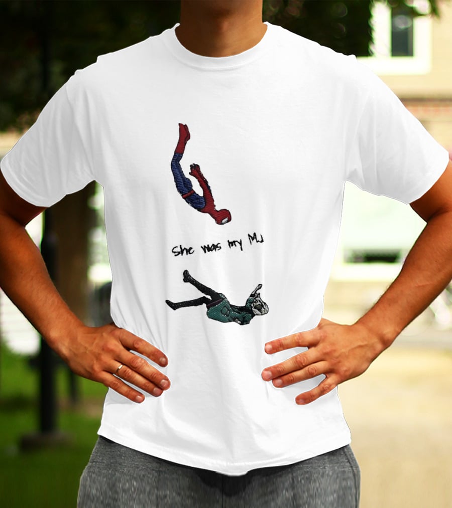 Spider Man She Was My MJ Falling Tribute Scene T-Shirt