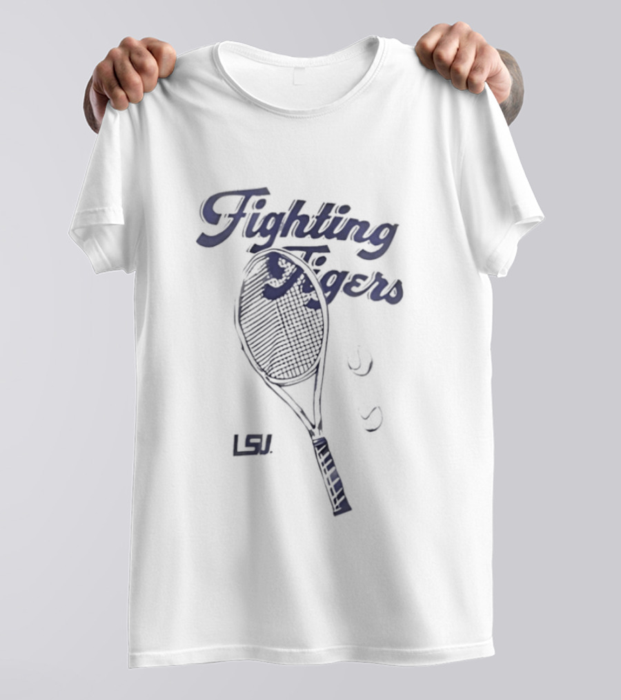 LSU Fighting Tigers Tennis Racket Team Spirit T-Shirt