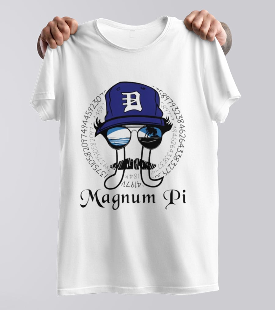 Magnum Pi Detroit Hat And Sunglasses With Pi Number Sequence T-Shirt
