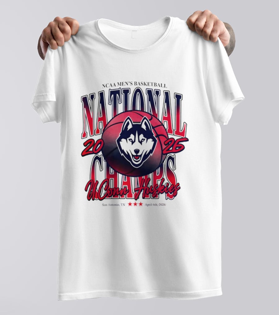 UConn Huskies NCAA Men's Basketball 2026 San Antonio National Champs T-Shirt