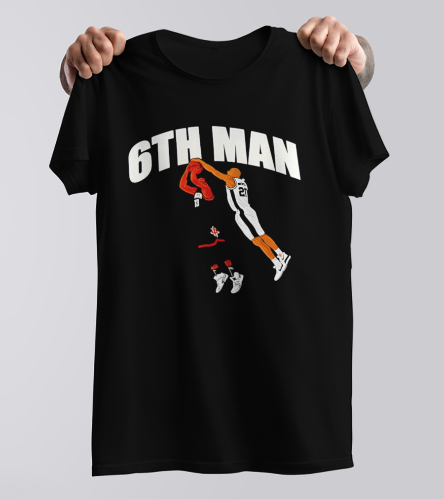 6th Man Harden Ginobili Basketball Dunk T-Shirt