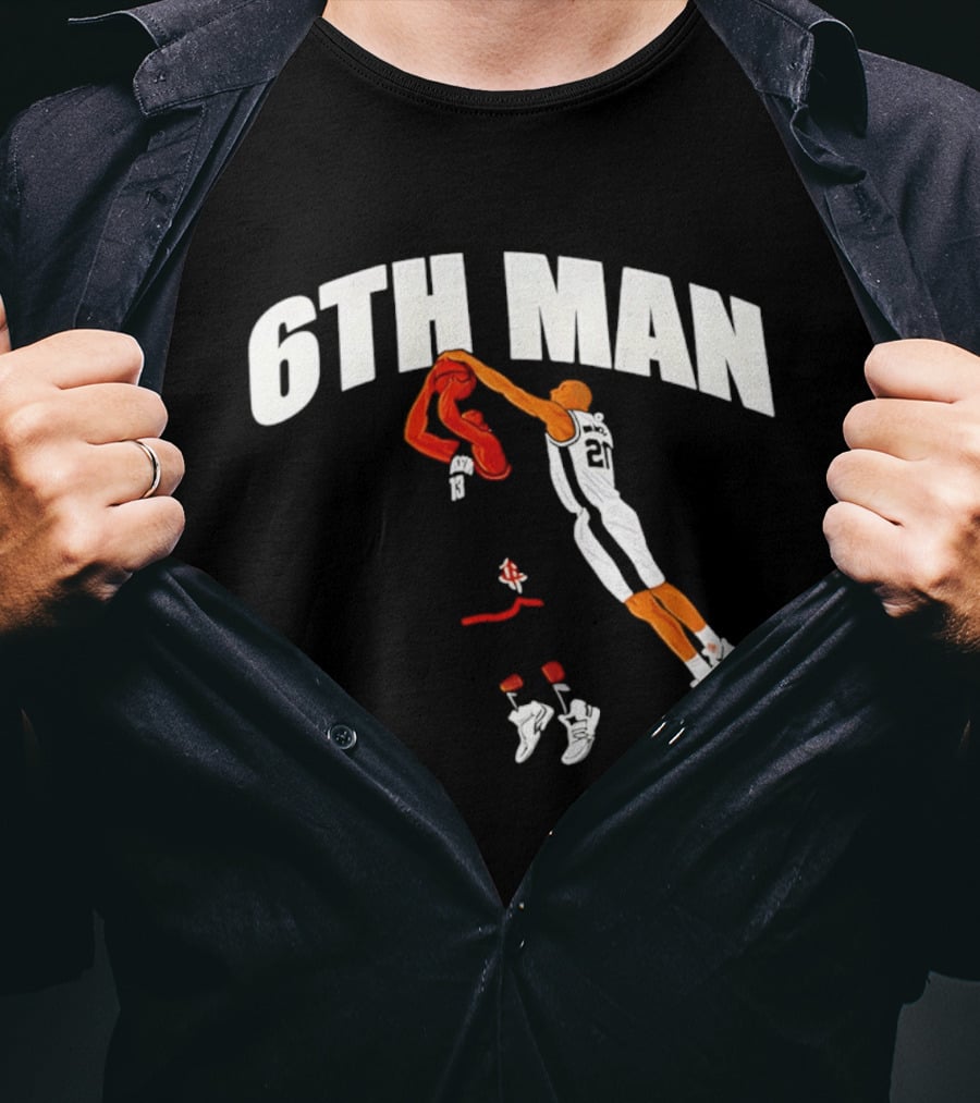 6th Man Harden Ginobili Basketball Dunk T-Shirt