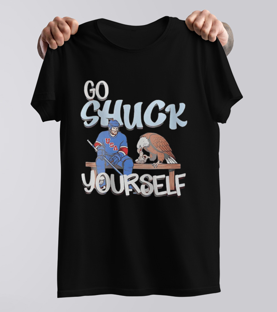 Go Shuck Yourself USA Hockey Team Eagle T-Shirt