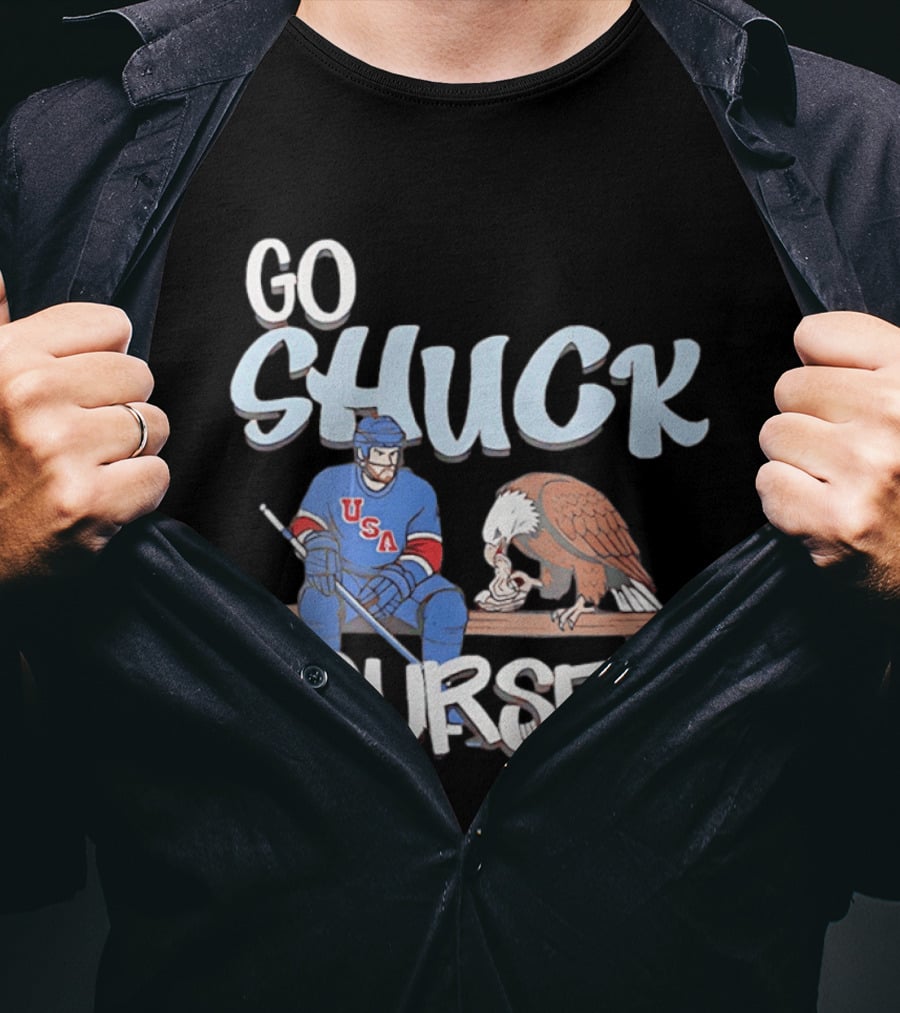 Go Shuck Yourself USA Hockey Team Eagle T-Shirt