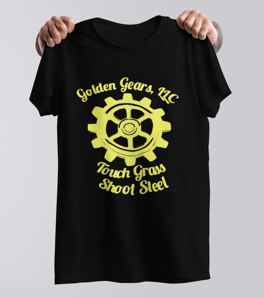 Golden Gears LLC Touch Grass Shoot Steel Gear Image T-Shirt