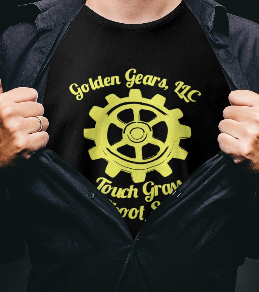 Golden Gears LLC Touch Grass Shoot Steel Gear Image T-Shirt