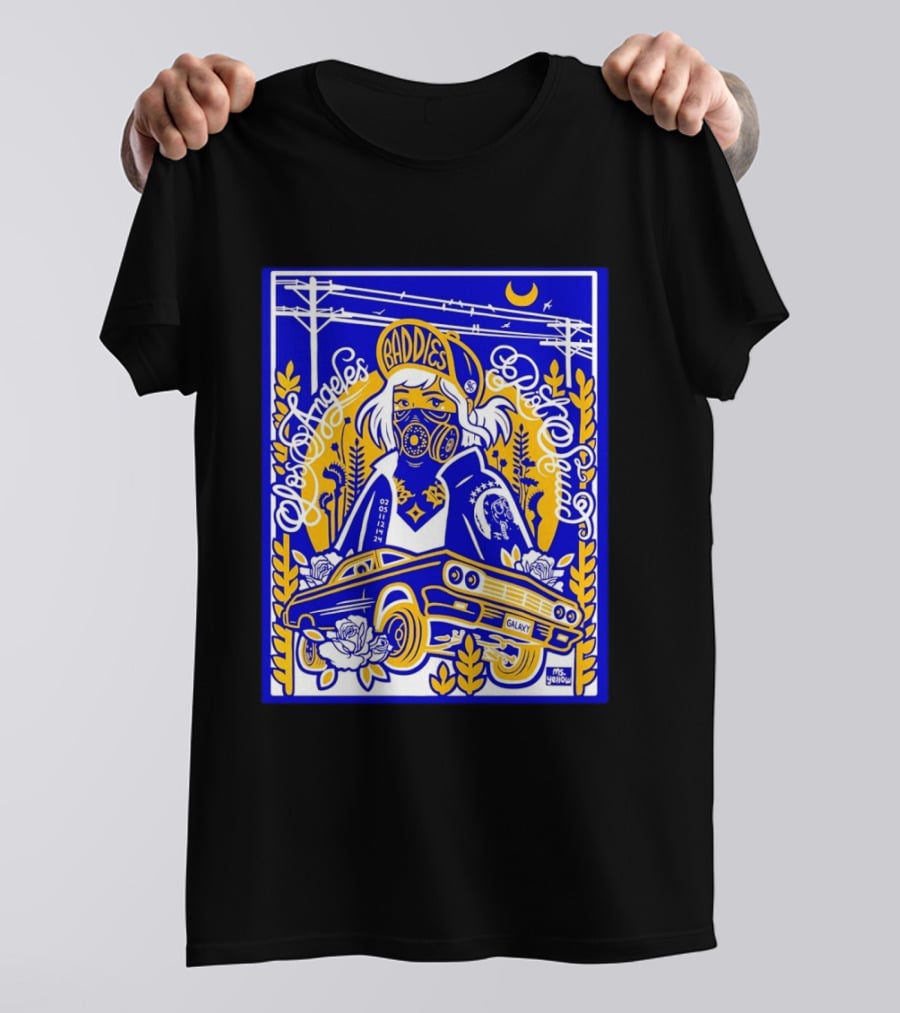 Baddies Los Angeles Riot Squad Galaxy Car Artwork By Ms. Yellow T-Shirt