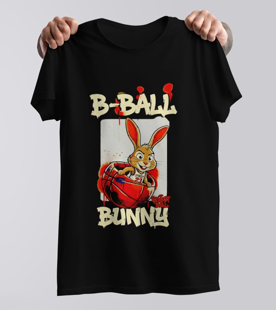 B Ball Bunny 23 Blood Streets Basketball T-Shirt