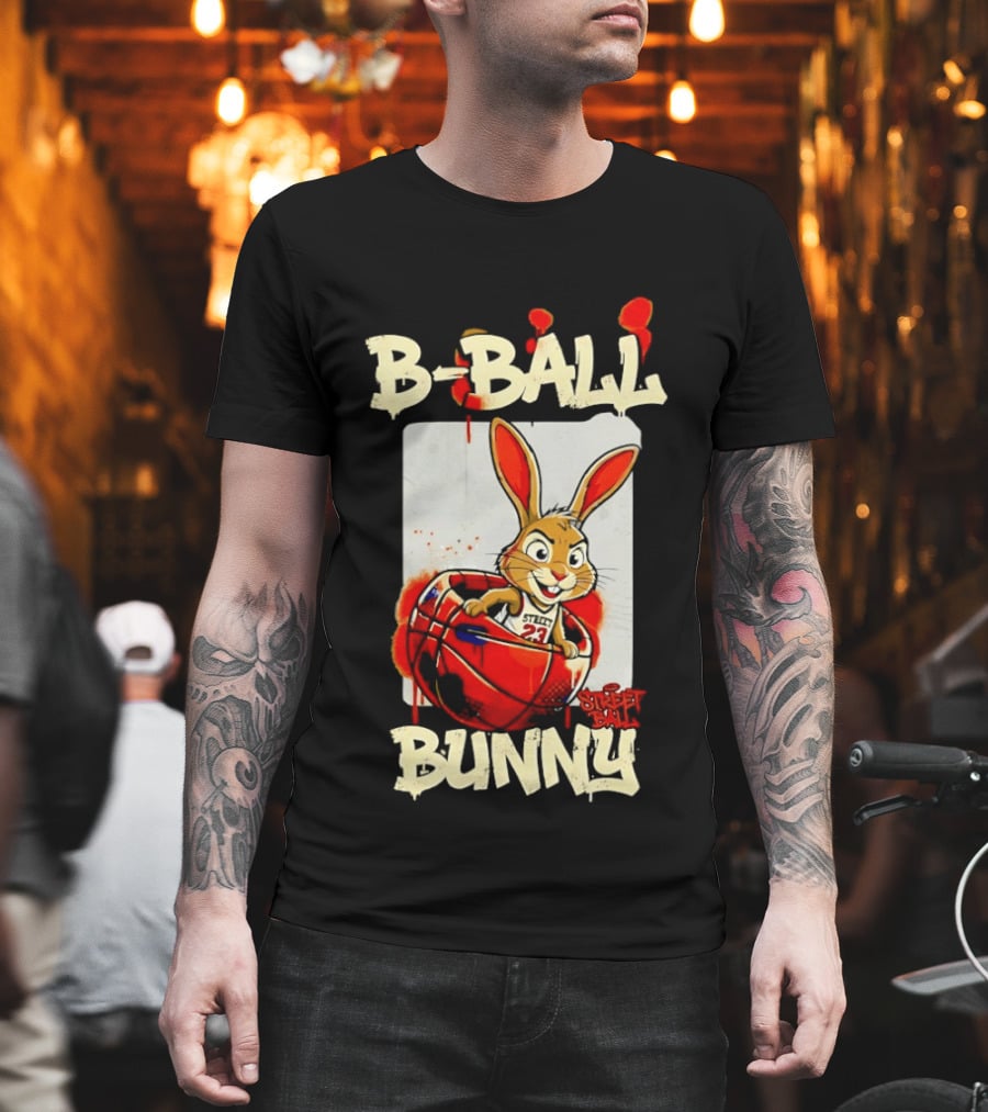 B Ball Bunny 23 Blood Streets Basketball T-Shirt