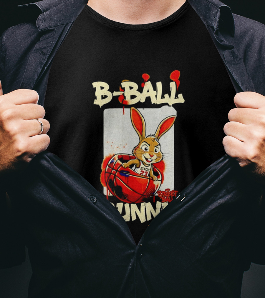 B Ball Bunny 23 Blood Streets Basketball T-Shirt