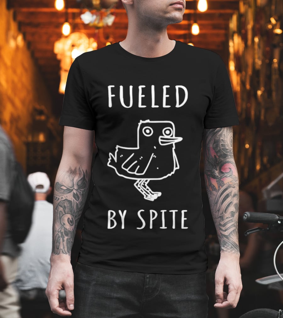 Fueled By Spite Bird Shape Childlike Drawing T-Shirt