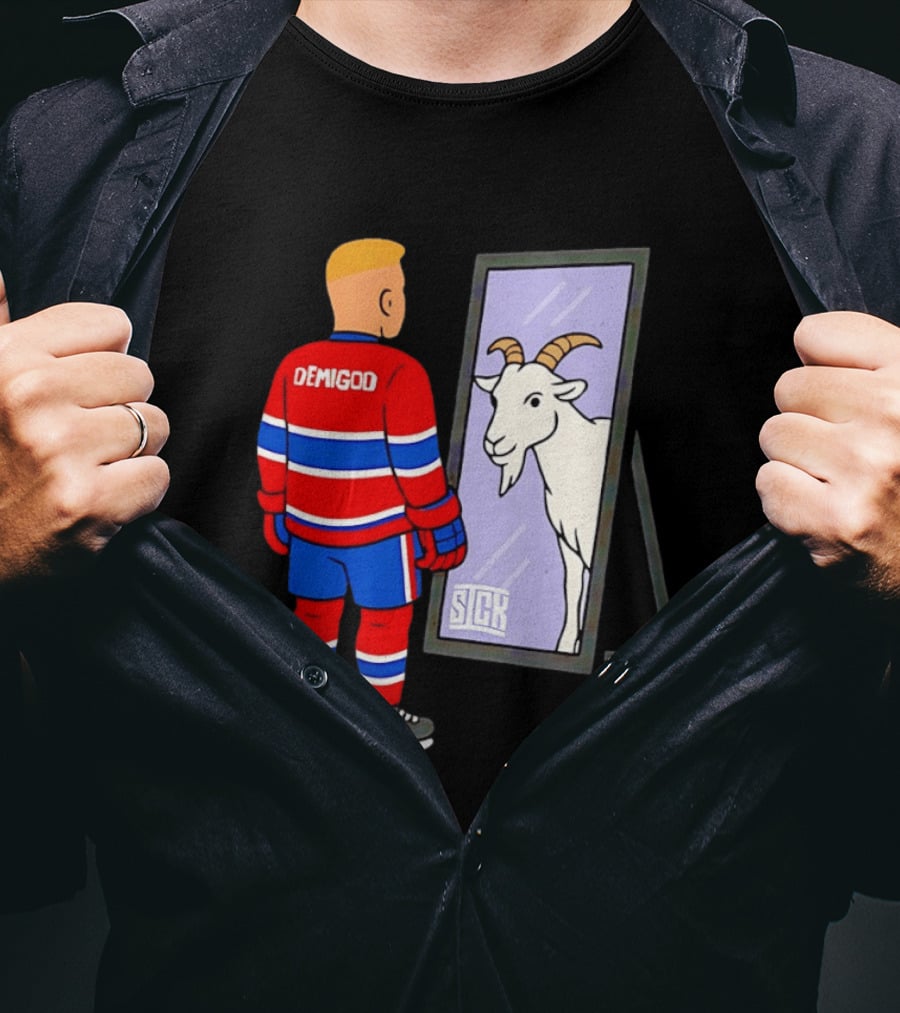 Ivan Demidov Montreal Canadiens Demigod Goat Mirror Reflection T-Shirt
