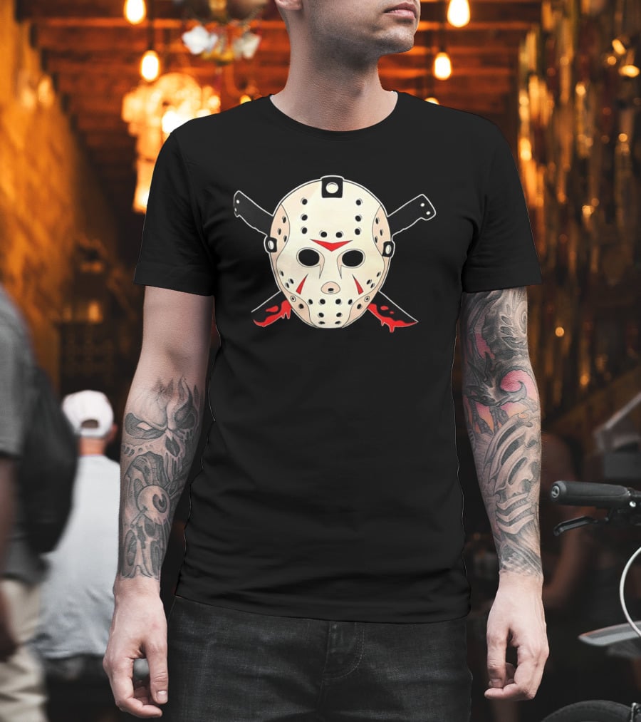 Jason Voorhees Mask Machete Horror Friday The 13th T-Shirt