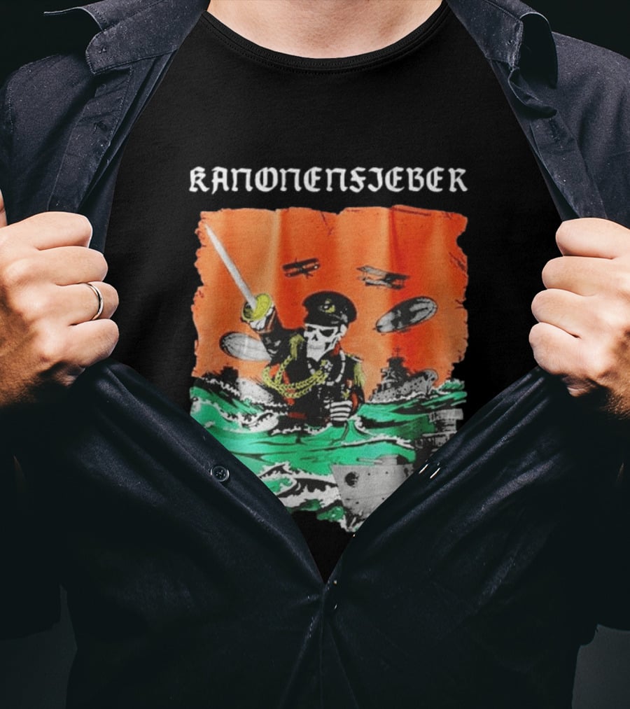 Kanonenfieber Soldatenschicksale 2026 Tour Naval Warfare Skeleton Captain Swords And Battleships T-Shirt