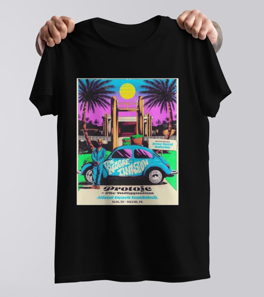 Protoje And The Indiggnation The Reggae Invasion Miami Beach Bandshell May 2 2026 Jesse Royal Dubwise T-Shirt