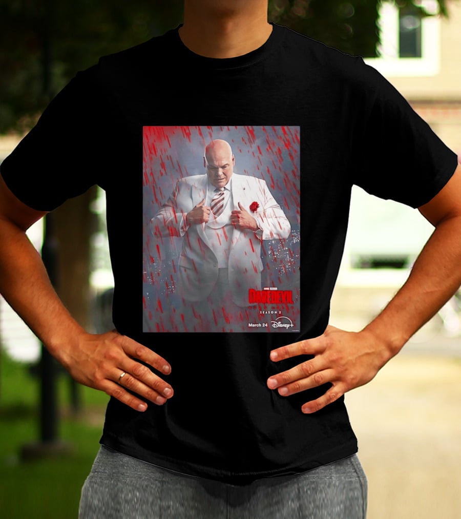 Marvel Studios Daredevil Born Again Season 2 Kingpin March 24 Disney Plus T-Shirt