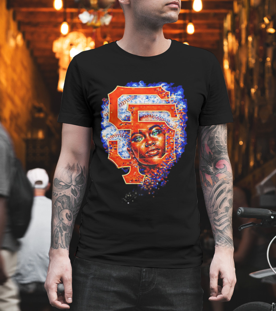 San Francisco Giants Black Heritage Night 2026 Baseball SF Logo Afro T-Shirt