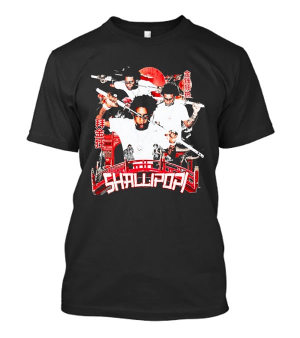 Shallipopi Samurai Warrior Red Bridge T-Shirt