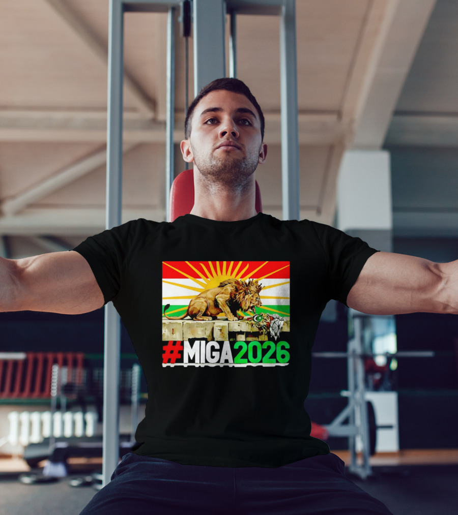 #MIGA 2026 Lion With Kurdistan Flag And Sun T-Shirt