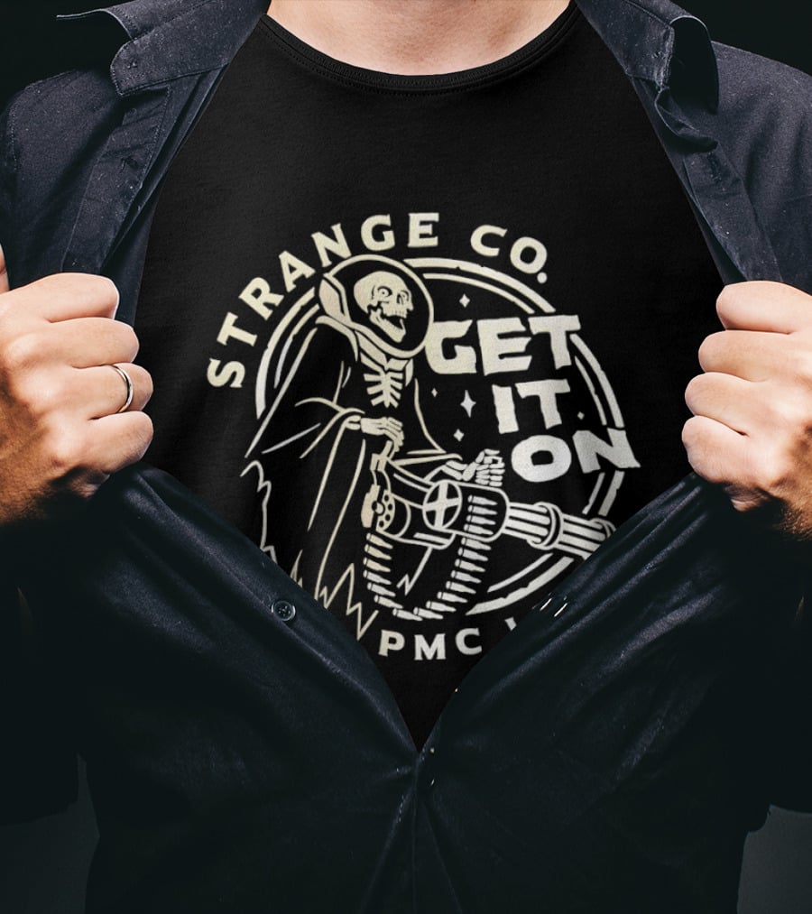 Strange Co Skeleton Astronaut Get It On PMC LTD T-Shirt