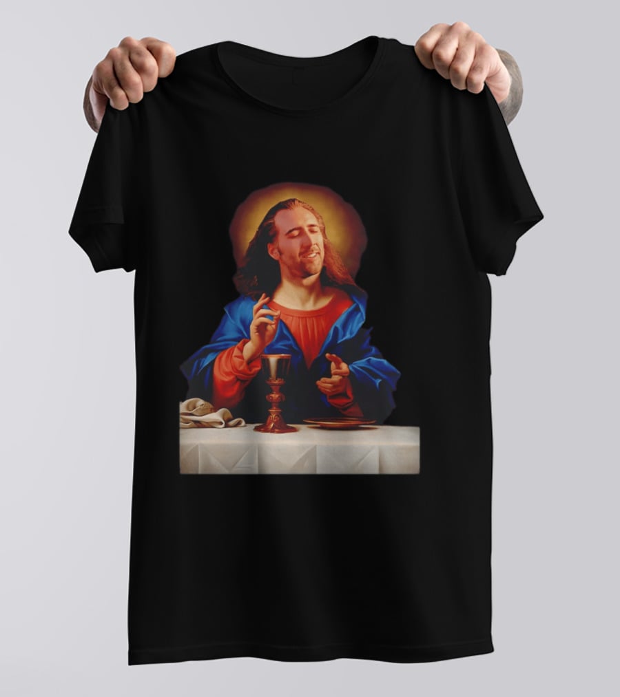 Nic Cage Jesus Iconic Meme Mashup T-Shirt