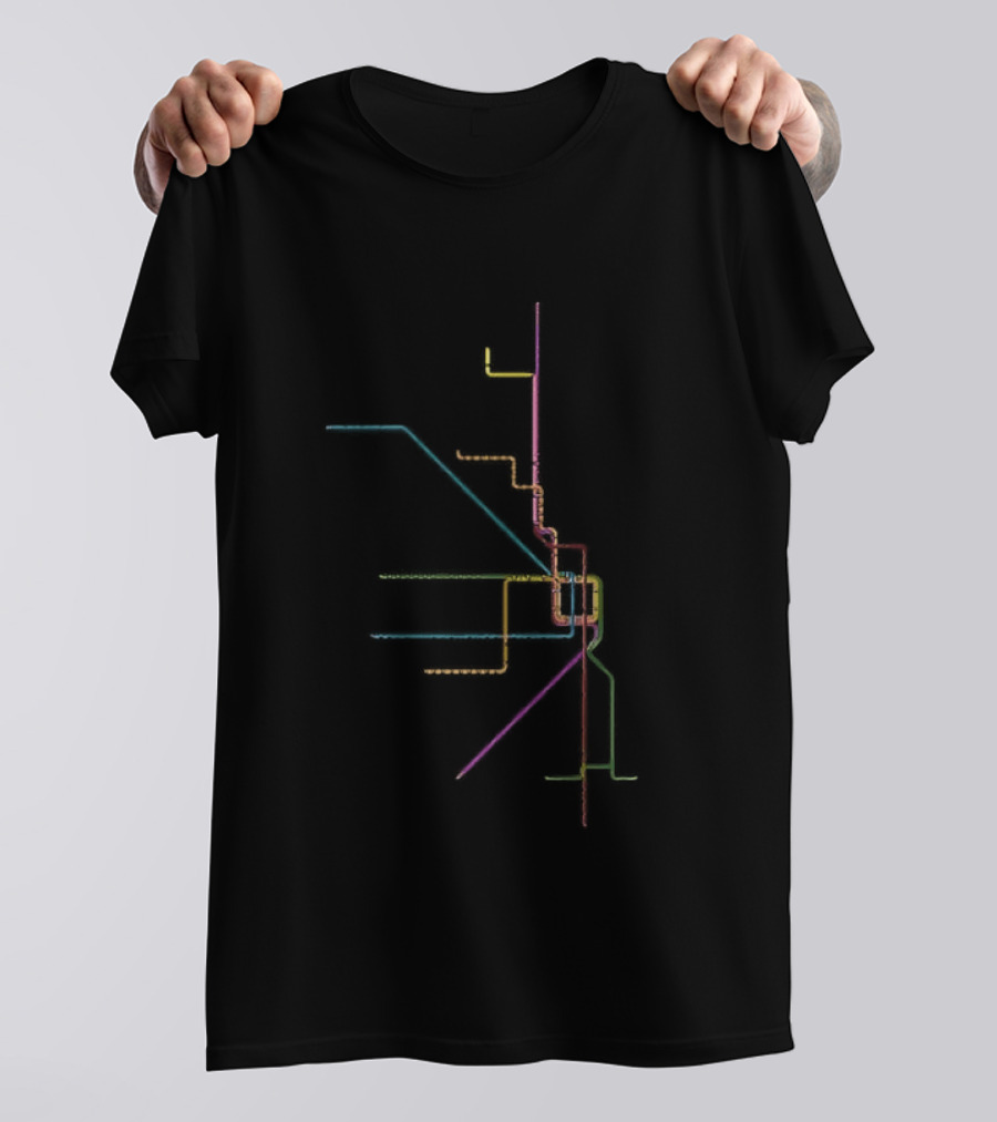 The Loop Transit Map Chicago CTA Lines T-Shirt